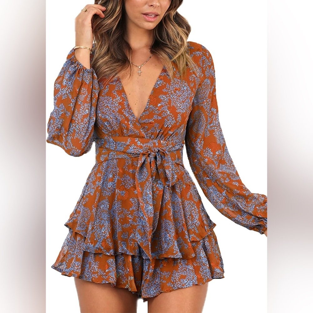 Floral Long Sleeve Romper